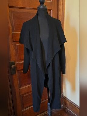 Coco + Carmen Black Draped Open-Front Cardigan